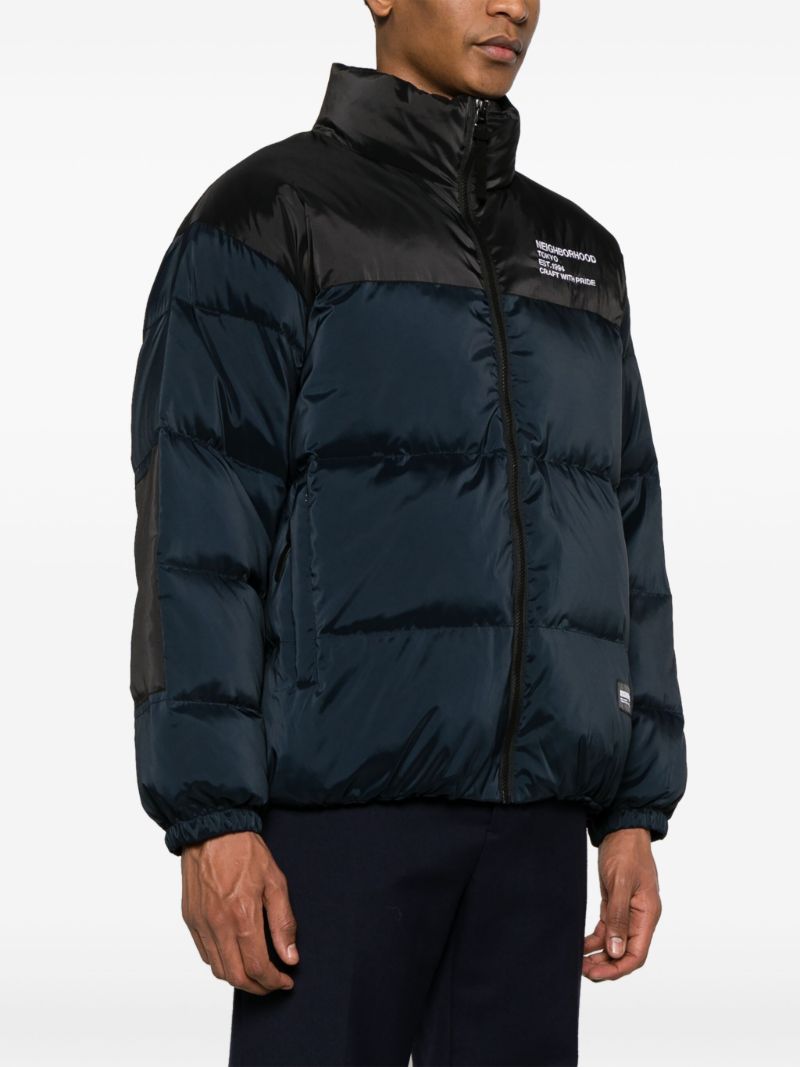 Blue Logo-embroidered Down Jacket