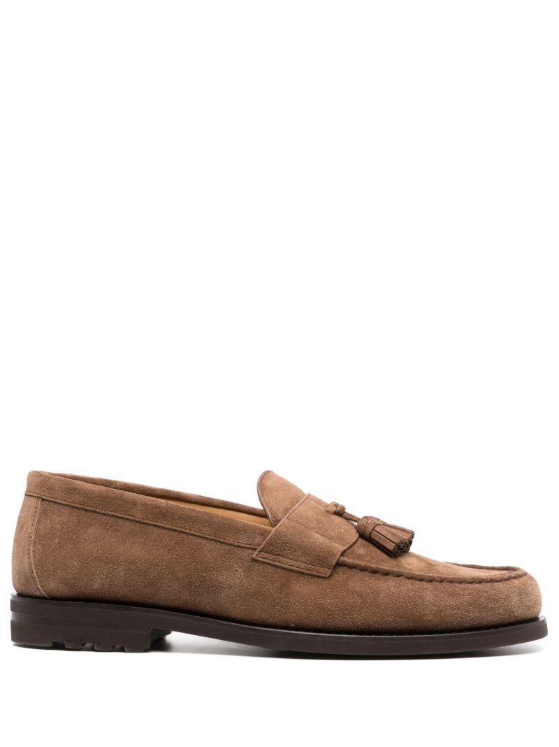 Brown Tasselled Suede Loafers