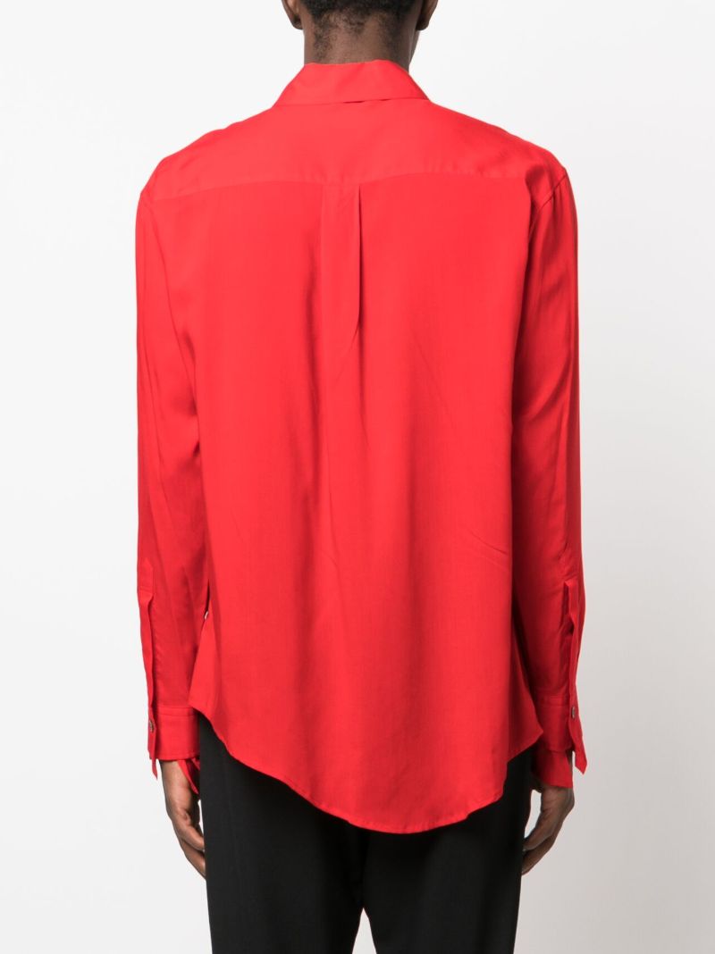 Red Asymmetric Panelled Shirt