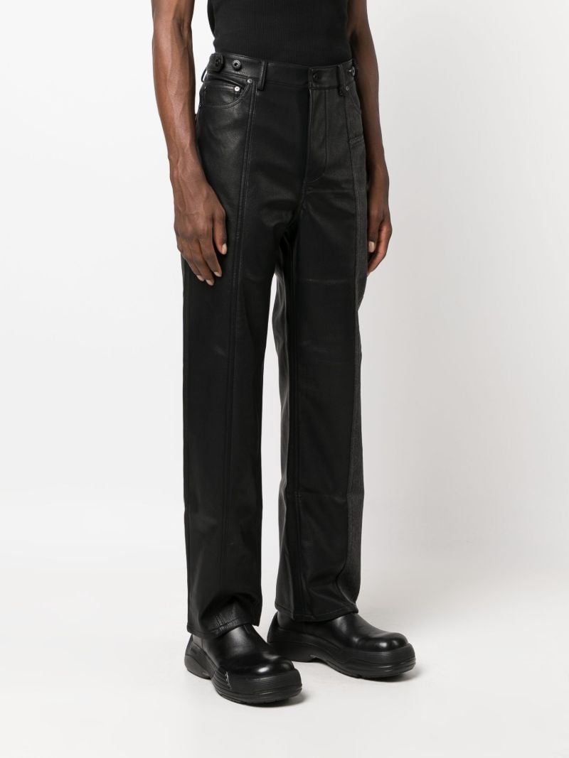 Black Deconstructed Straight-leg Jeans