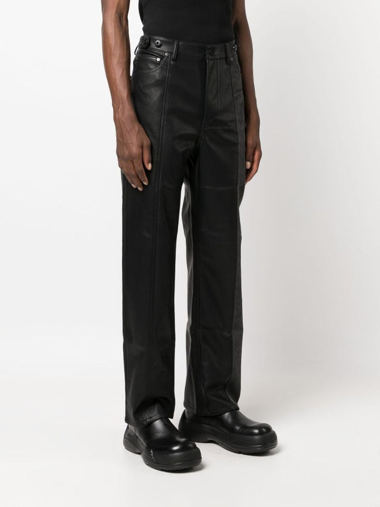 Black Deconstructed Straight-leg Jeans