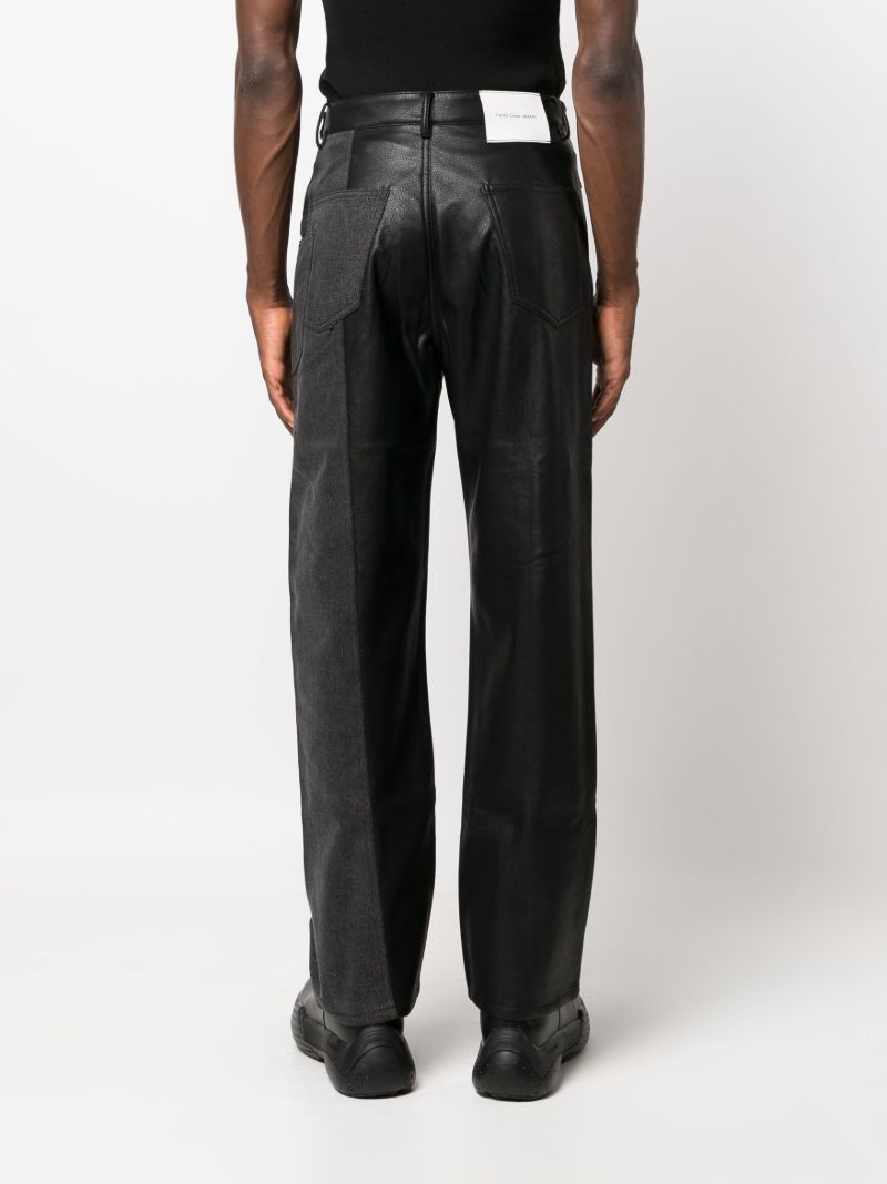 Black Deconstructed Straight-leg Jeans