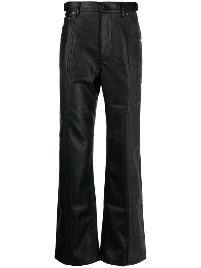Black Deconstructed Straight-leg Jeans