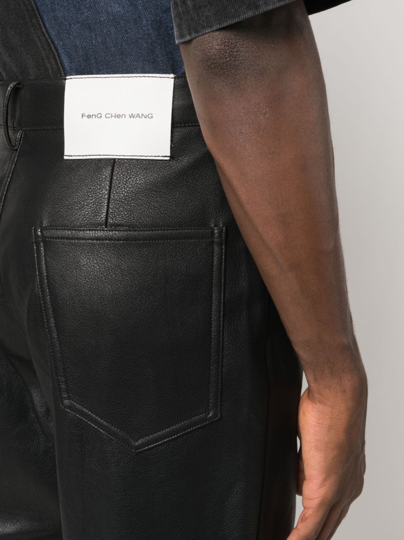 Black Deconstructed Straight-leg Jeans