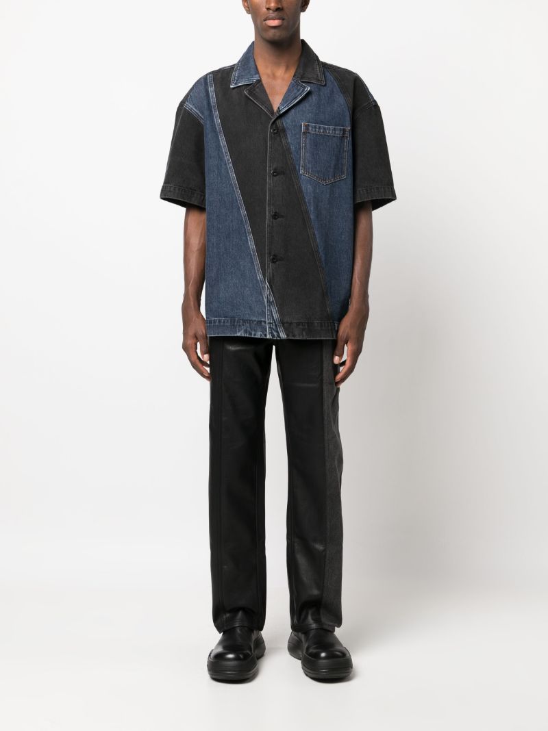 Black Deconstructed Straight-leg Jeans