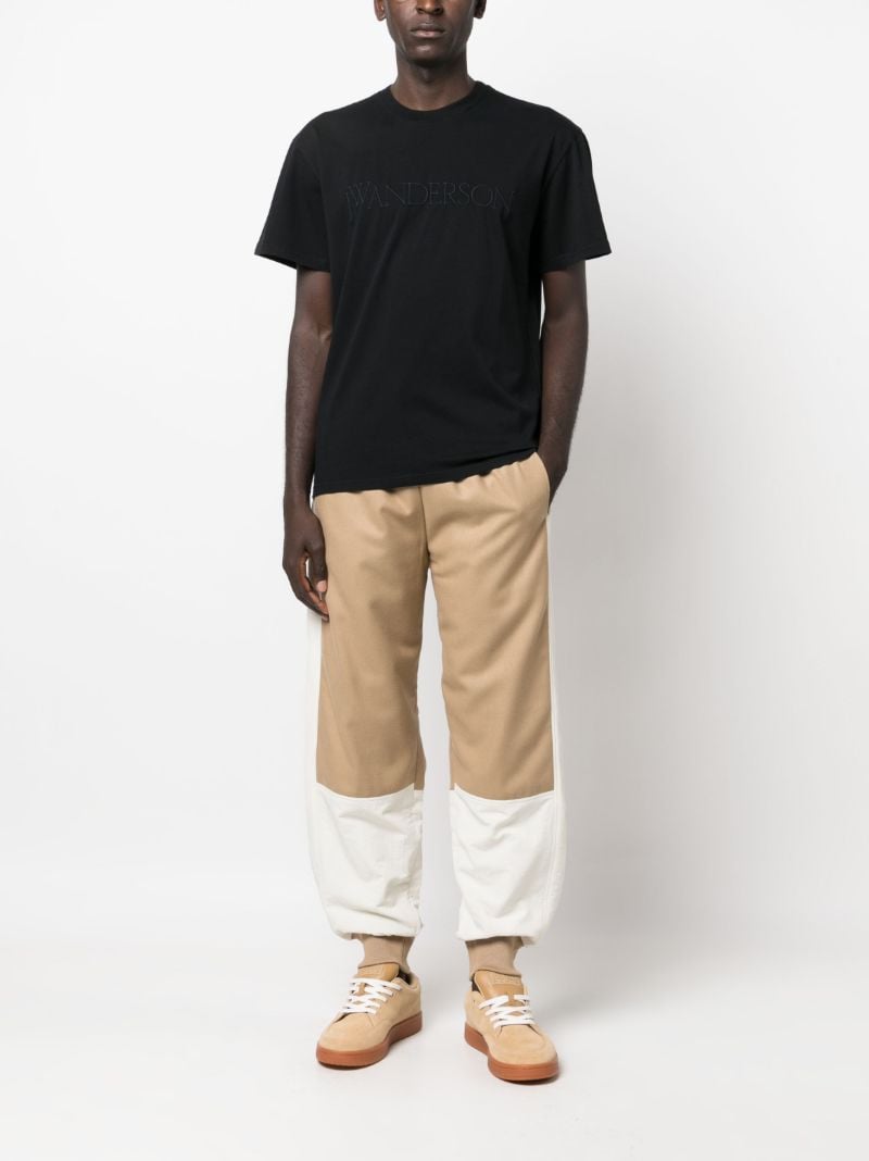 Black Logo-embroidered Cotton T-shirt