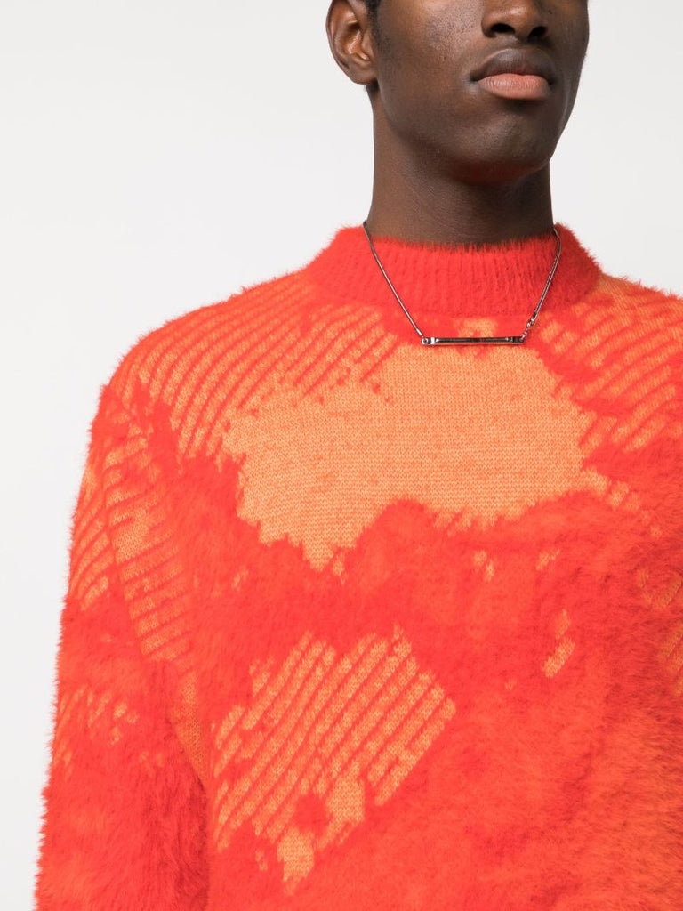 Orange Landscape Knitted Sweater