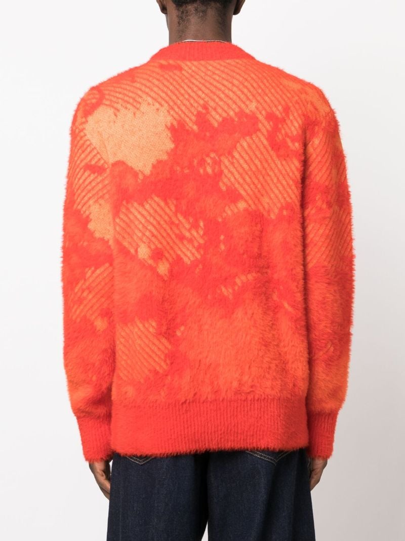 Orange Landscape Knitted Sweater
