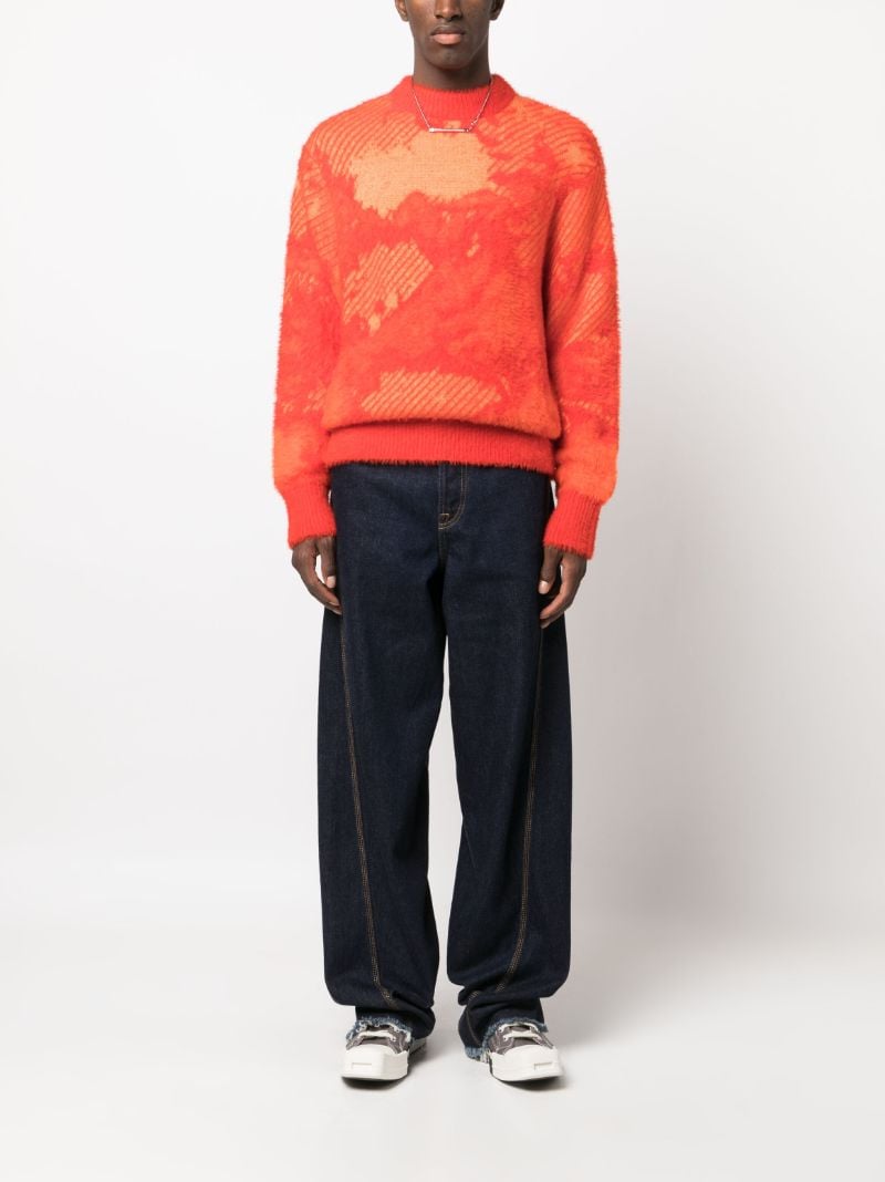 Orange Landscape Knitted Sweater