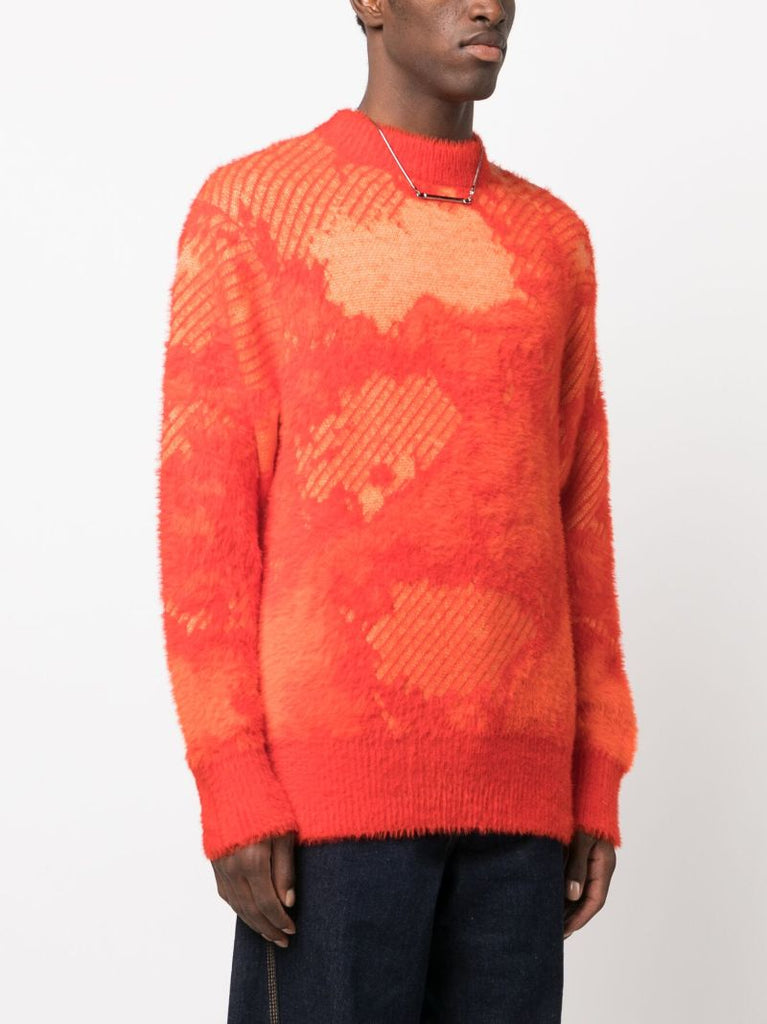 Orange Landscape Knitted Sweater