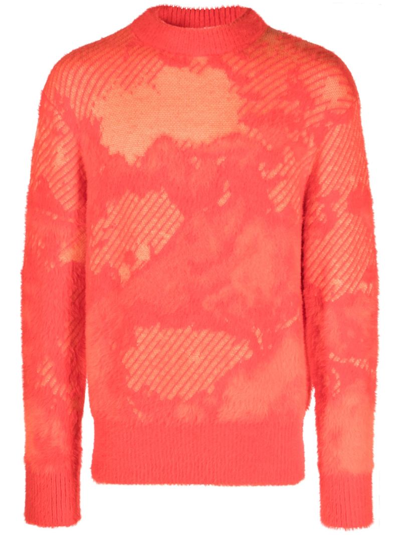Orange Landscape Knitted Sweater