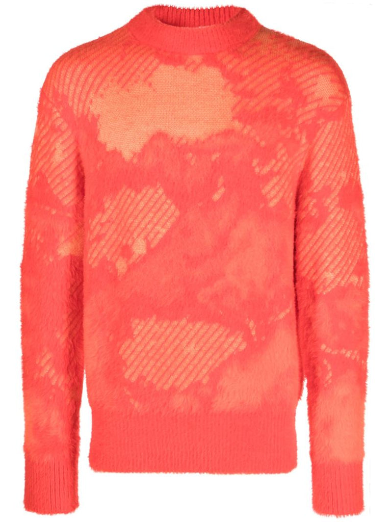 Orange Landscape Knitted Sweater
