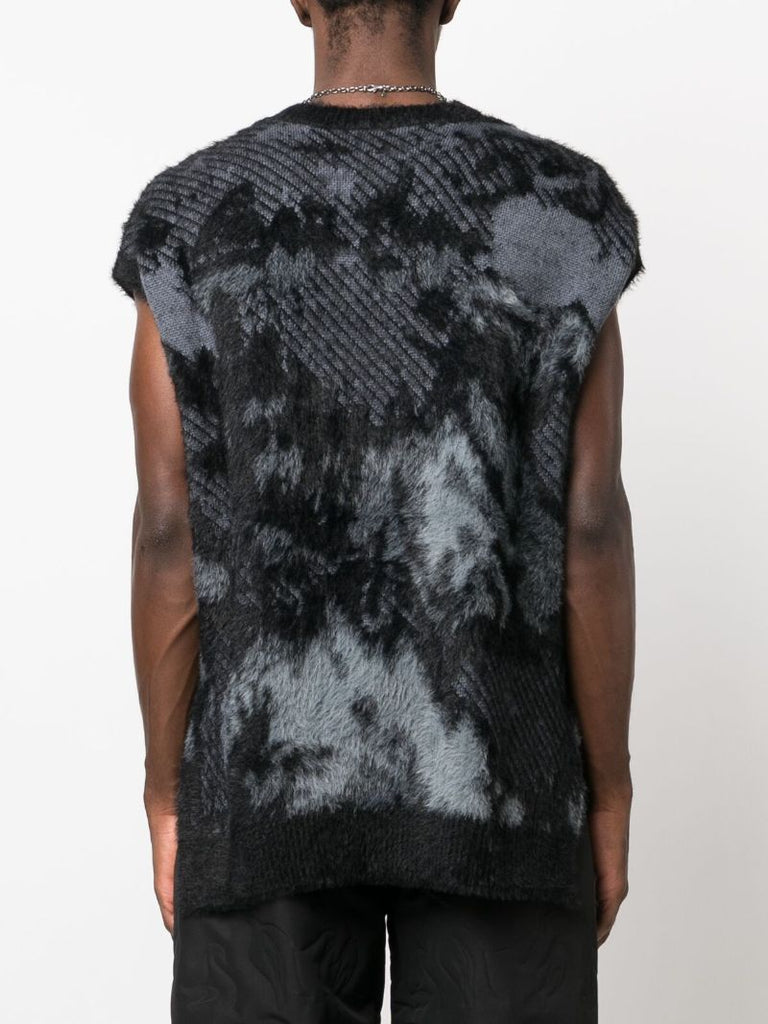 Grey Crew Neck Knitted Vest Top