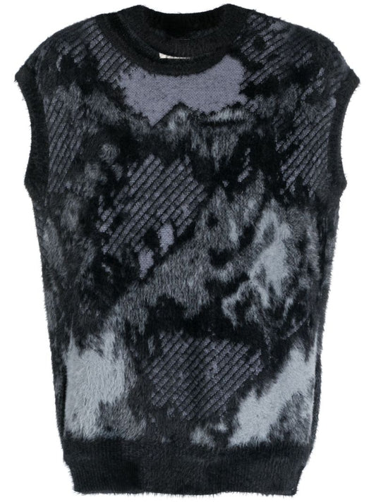Grey Crew Neck Knitted Vest Top