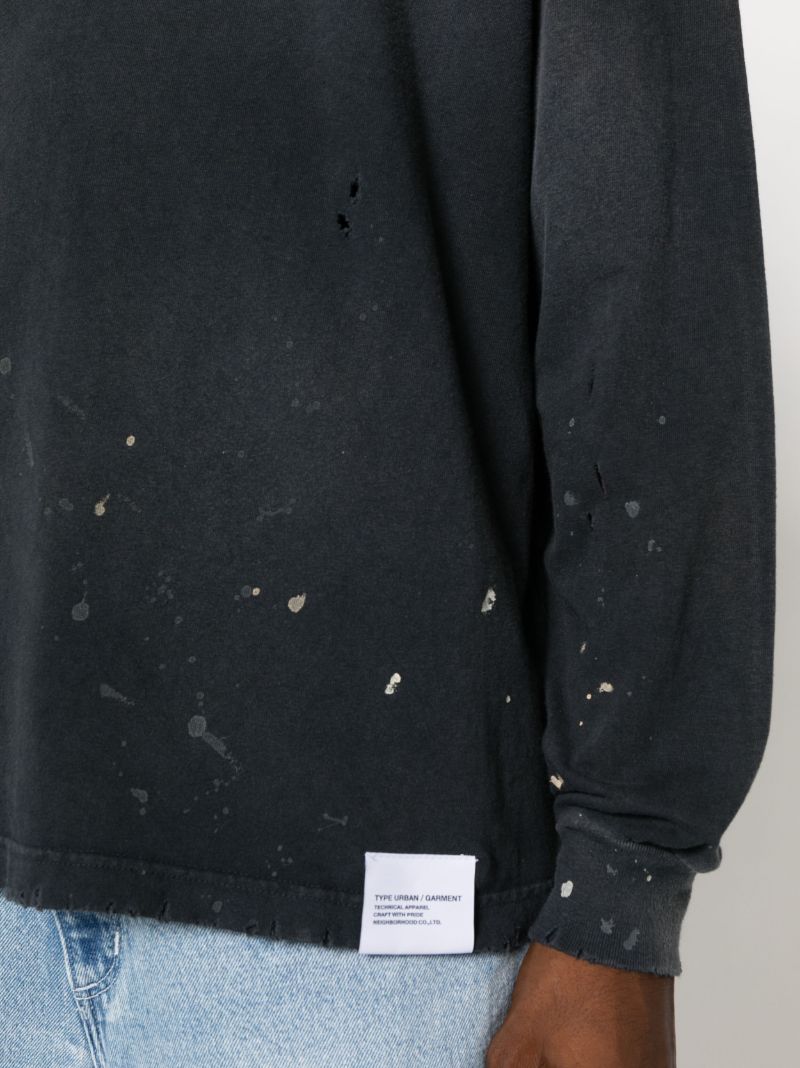 Black Damage Slogan-print T-shirt