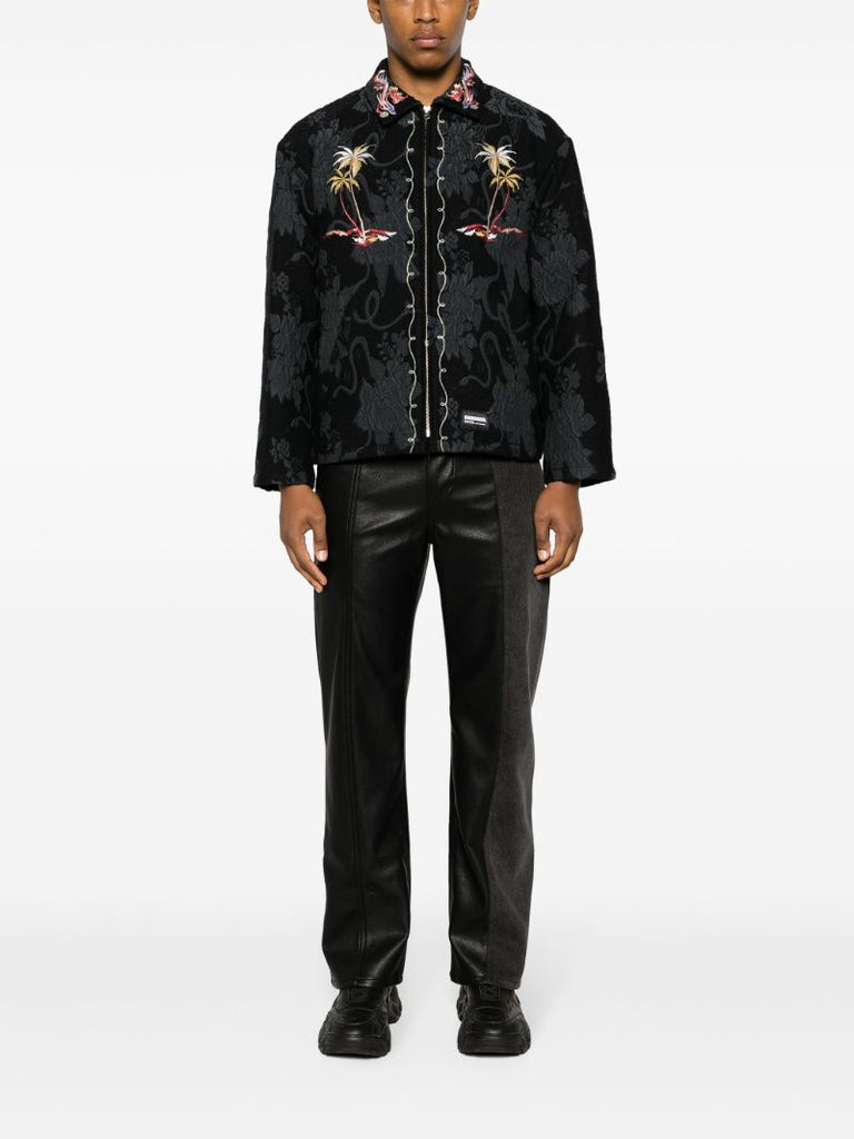 Black Souvenir Jacquard Shirt Jacket