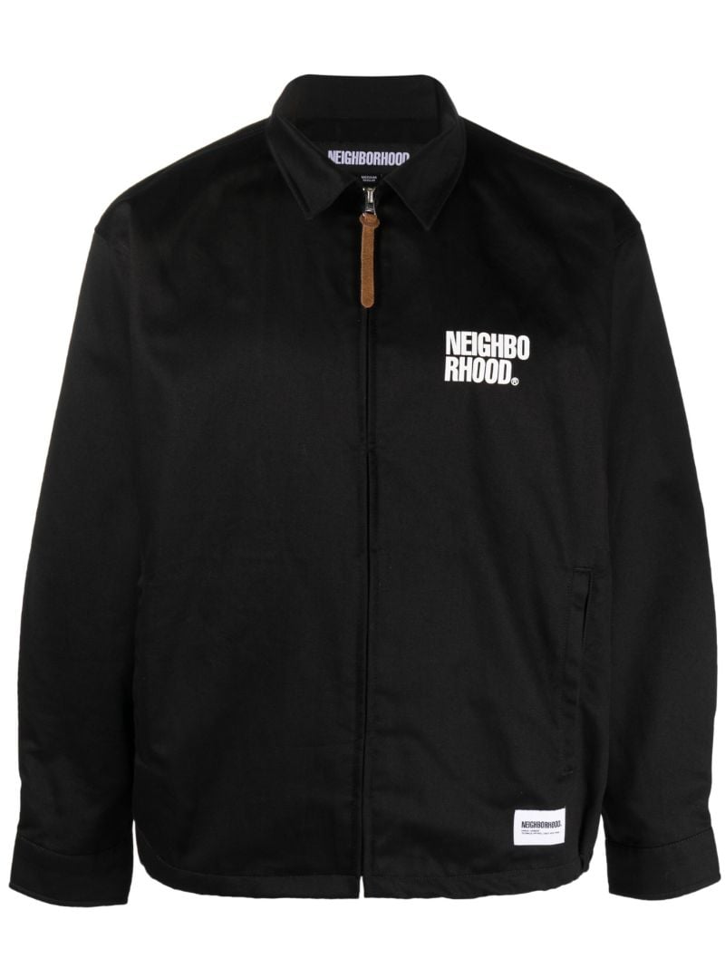 Black Logo-print Cotton Jacket