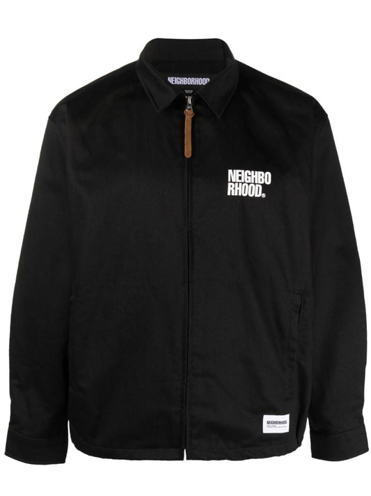 Black Logo-print Cotton Jacket
