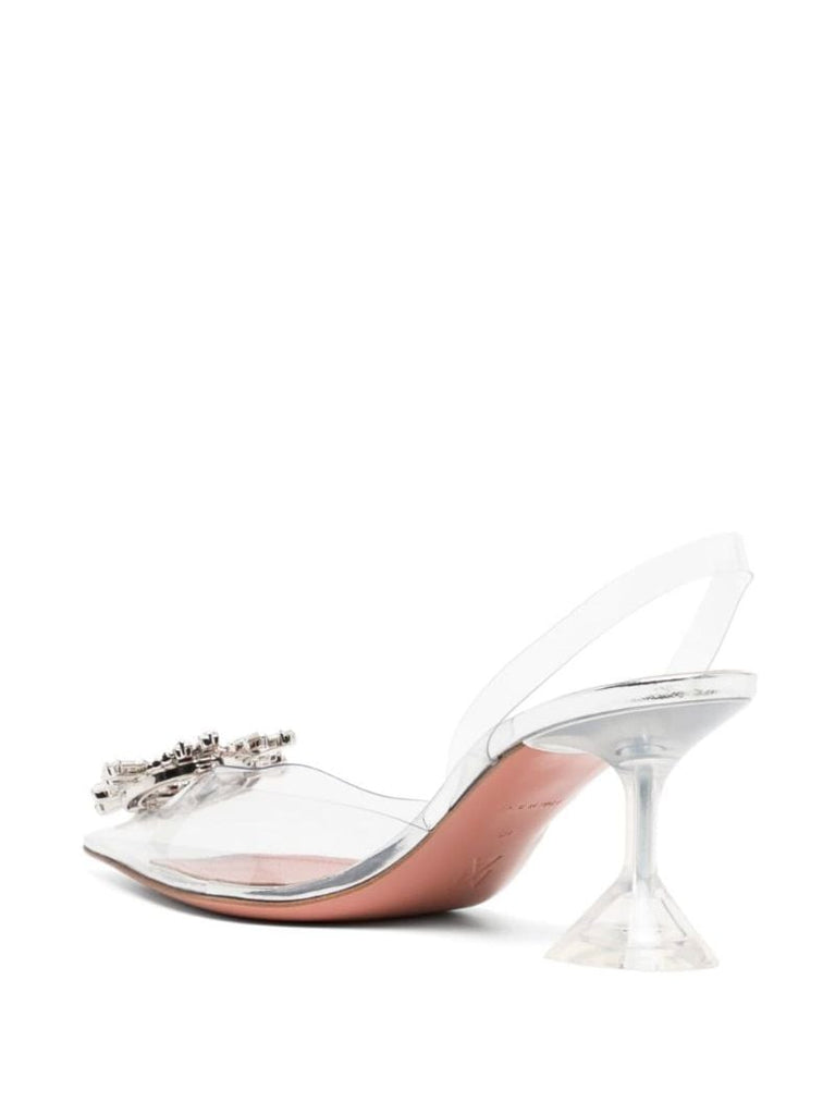 Silver Begum 70 Crystal-embellished Slingback Pumps
