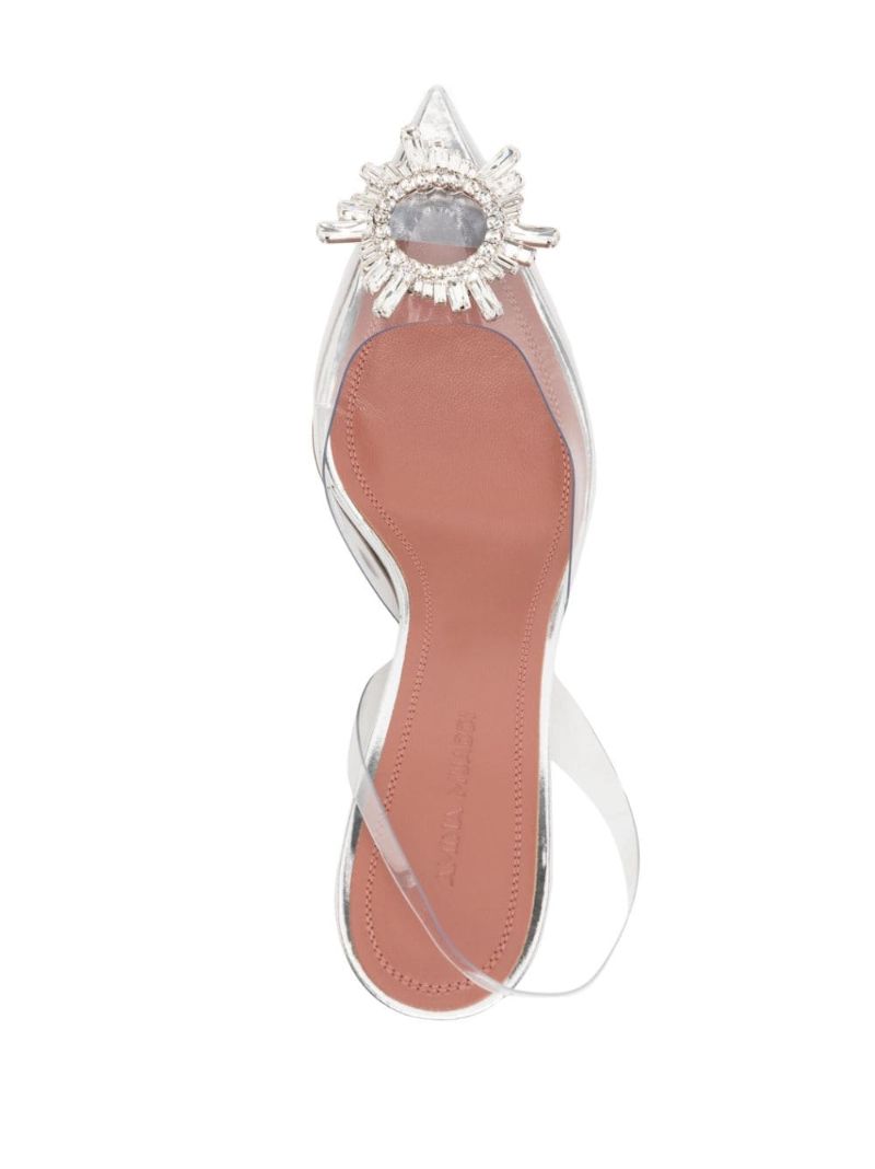 Silver Begum 70 Crystal-embellished Slingback Pumps
