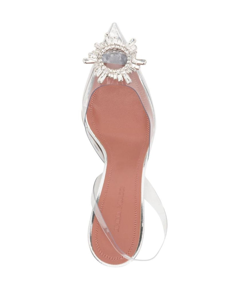 Silver Begum 70 Crystal-embellished Slingback Pumps
