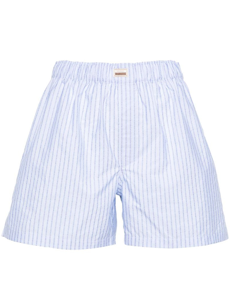 Blue Logo-striped Shorts