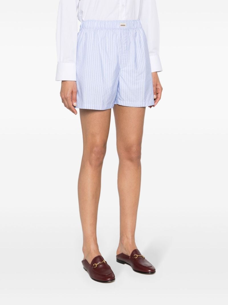 Blue Logo-striped Shorts