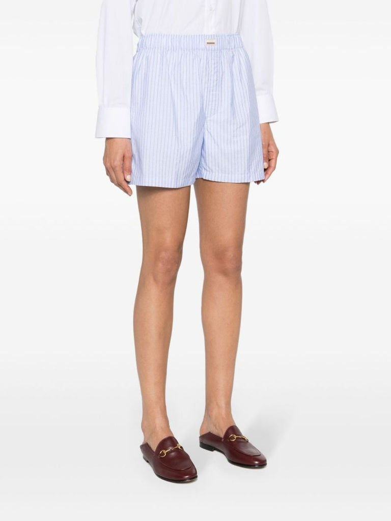 Blue Logo-striped Shorts