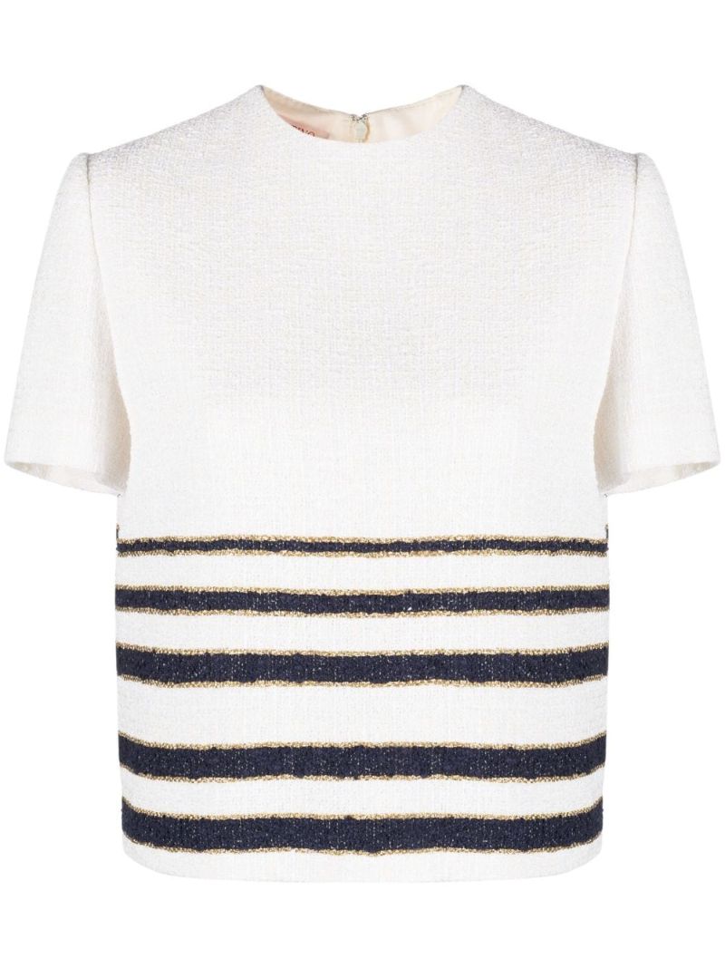 White MariniÃ_x0083_Â¨re Tweed Top