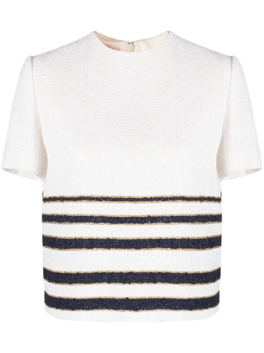 White MariniÃ_x0083_Â¨re Tweed Top