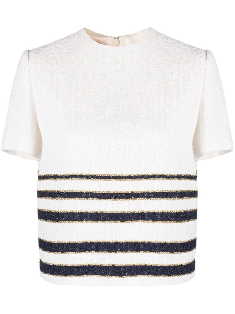 White MariniÃ_x0083_Â¨re Tweed Top