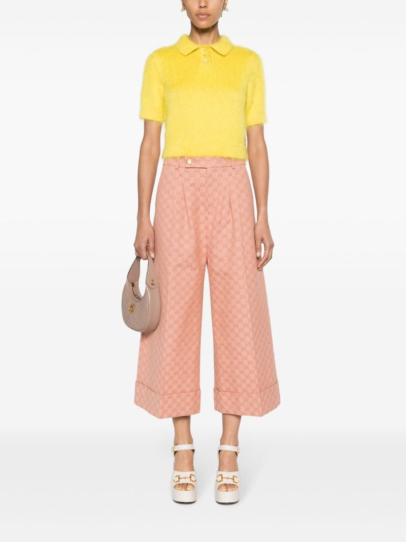Pink Gg Cotton Canvas Trousers