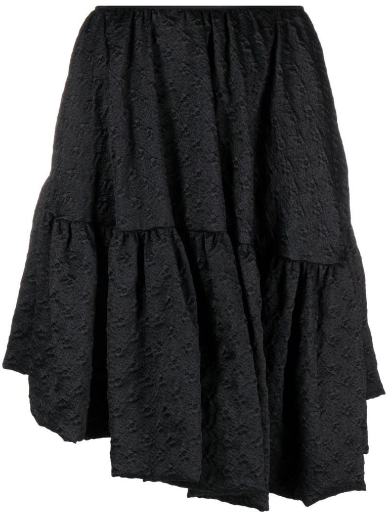 Black Sarina Tiered Full Skirt