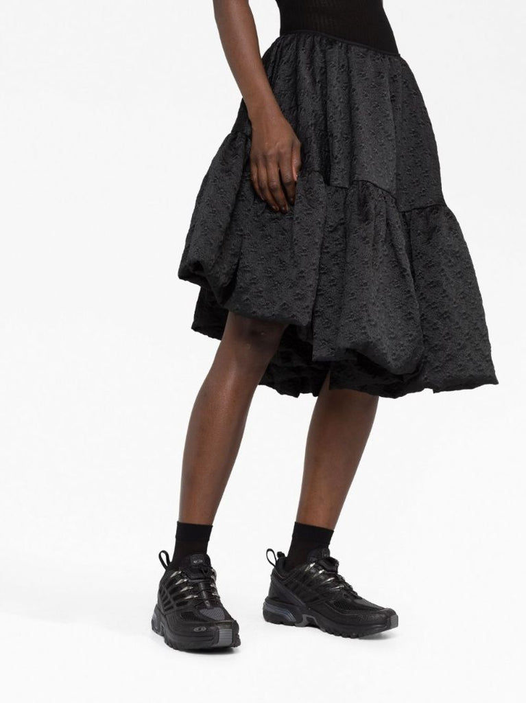 Black Sarina Tiered Full Skirt
