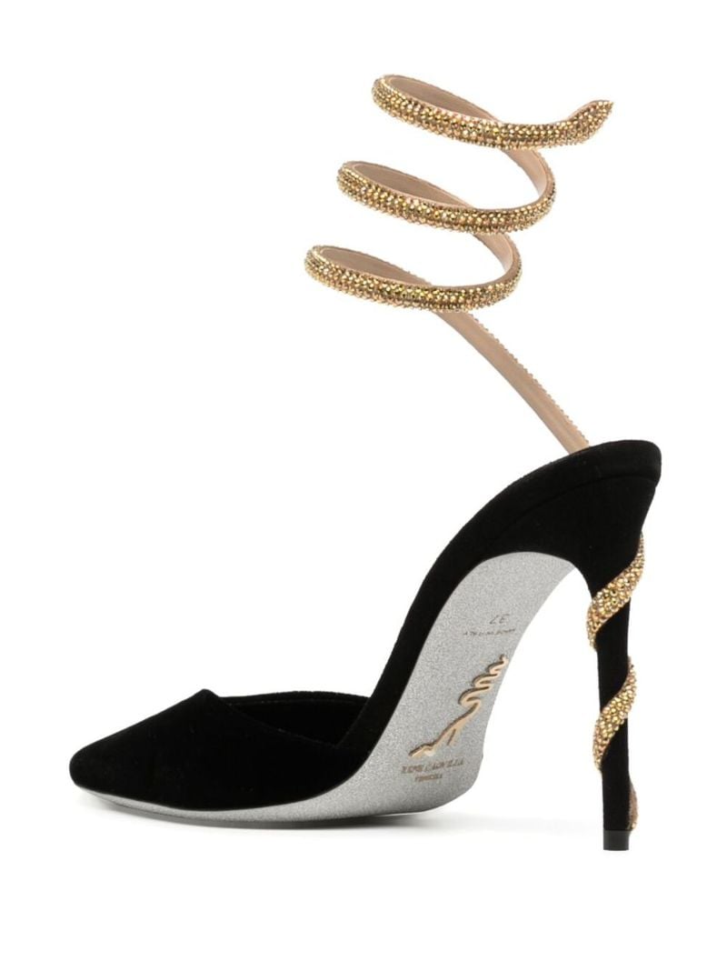 Black 100 Crystal-embellished Suede Pumps