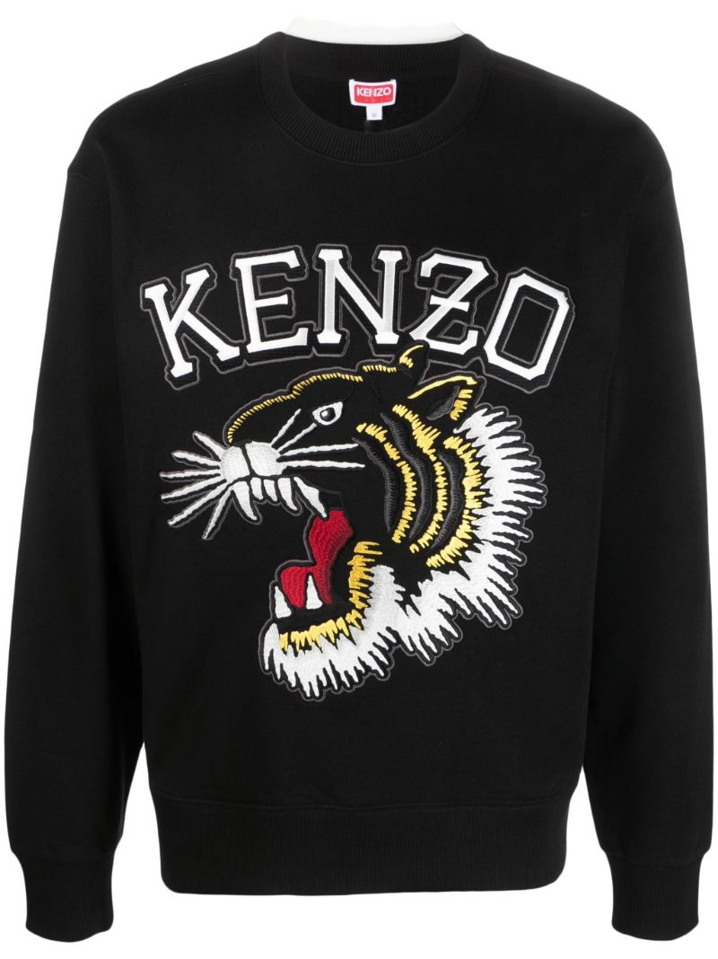 Black Varsity Jungle Embroidered Sweatshirt