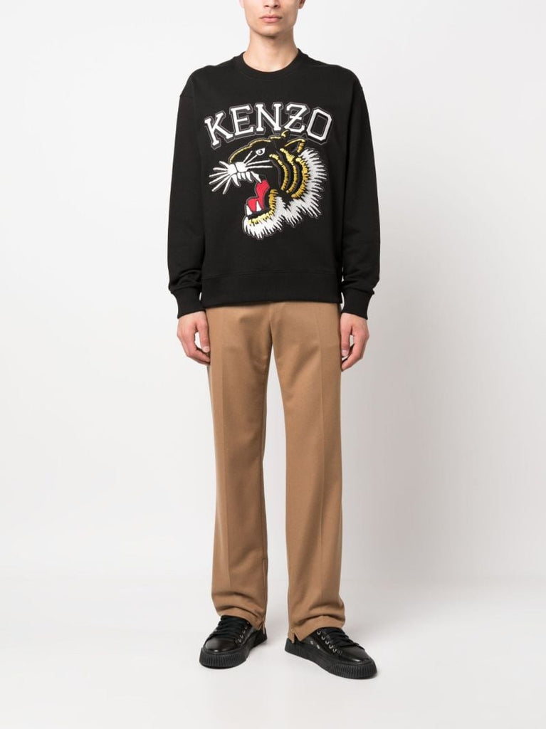 Black Varsity Jungle Embroidered Sweatshirt