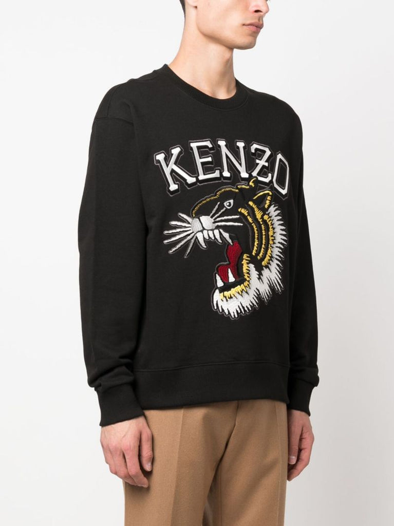 Black Varsity Jungle Embroidered Sweatshirt