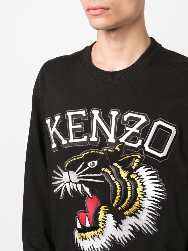 Black Varsity Jungle Embroidered Sweatshirt