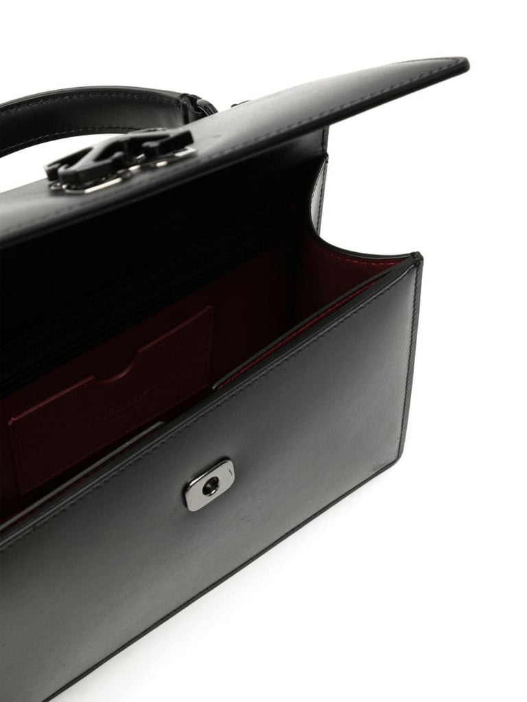 Black Jitney Leather Satchel Bag