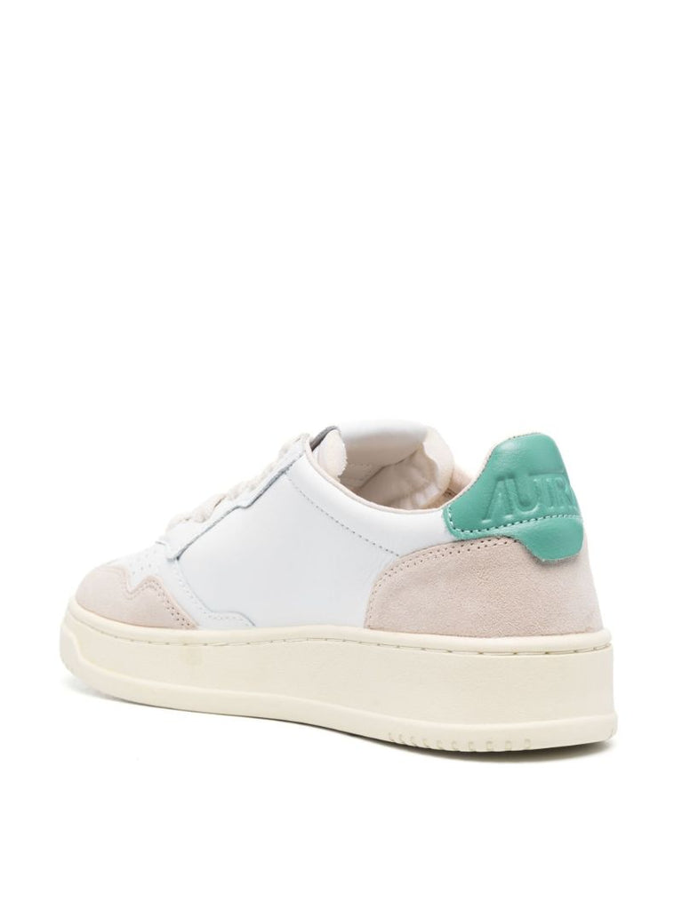 White Medalist Leather Sneakers