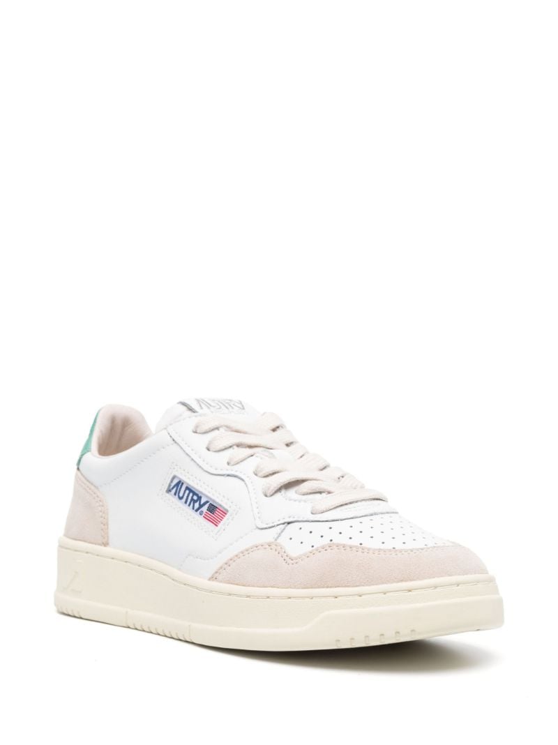 White Medalist Leather Sneakers