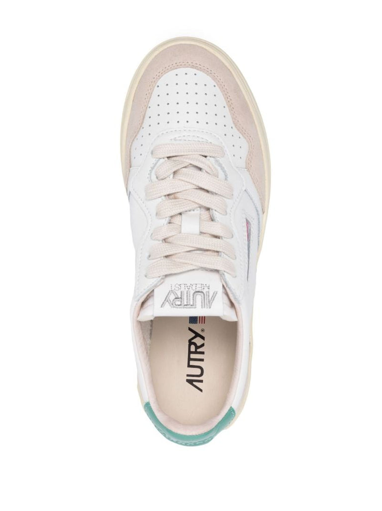 White Medalist Leather Sneakers