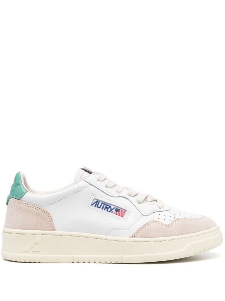 White Medalist Leather Sneakers