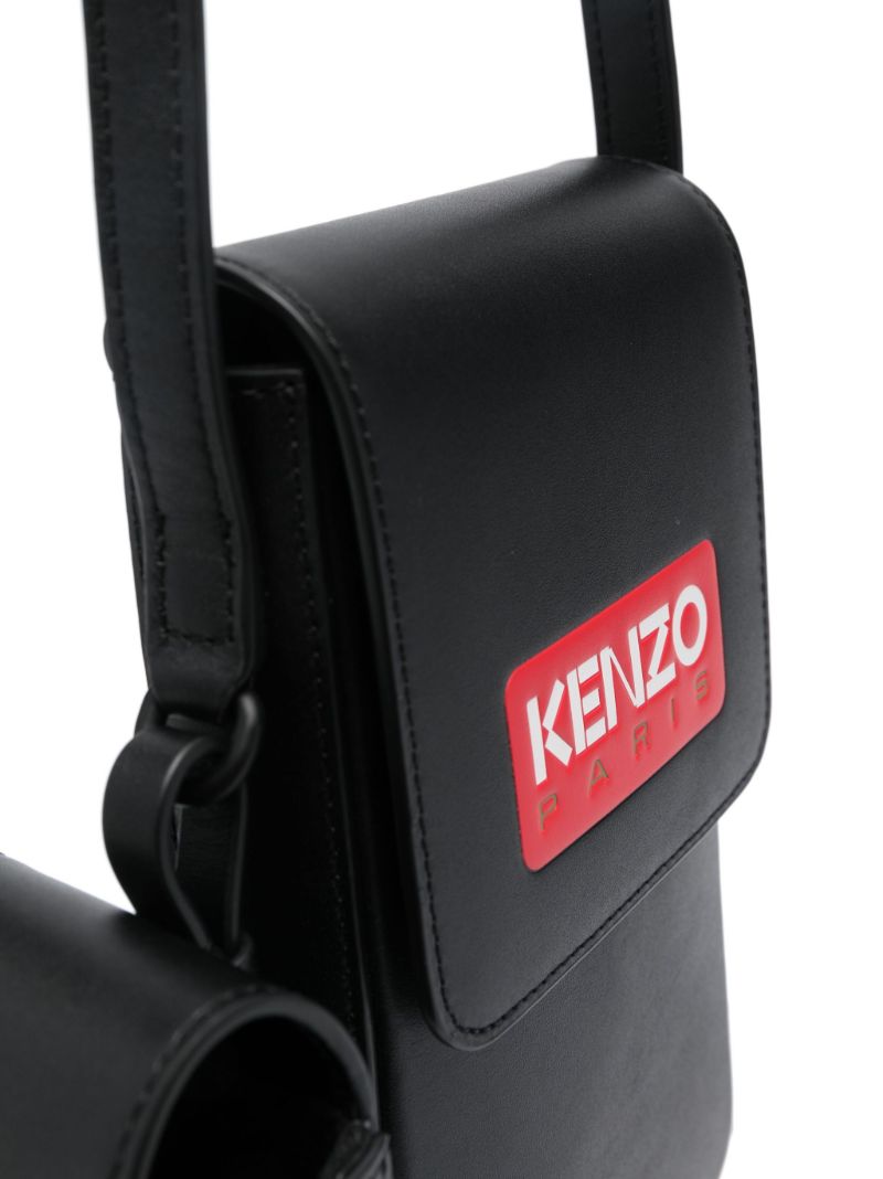 Black Logo Patch Messenger Bag