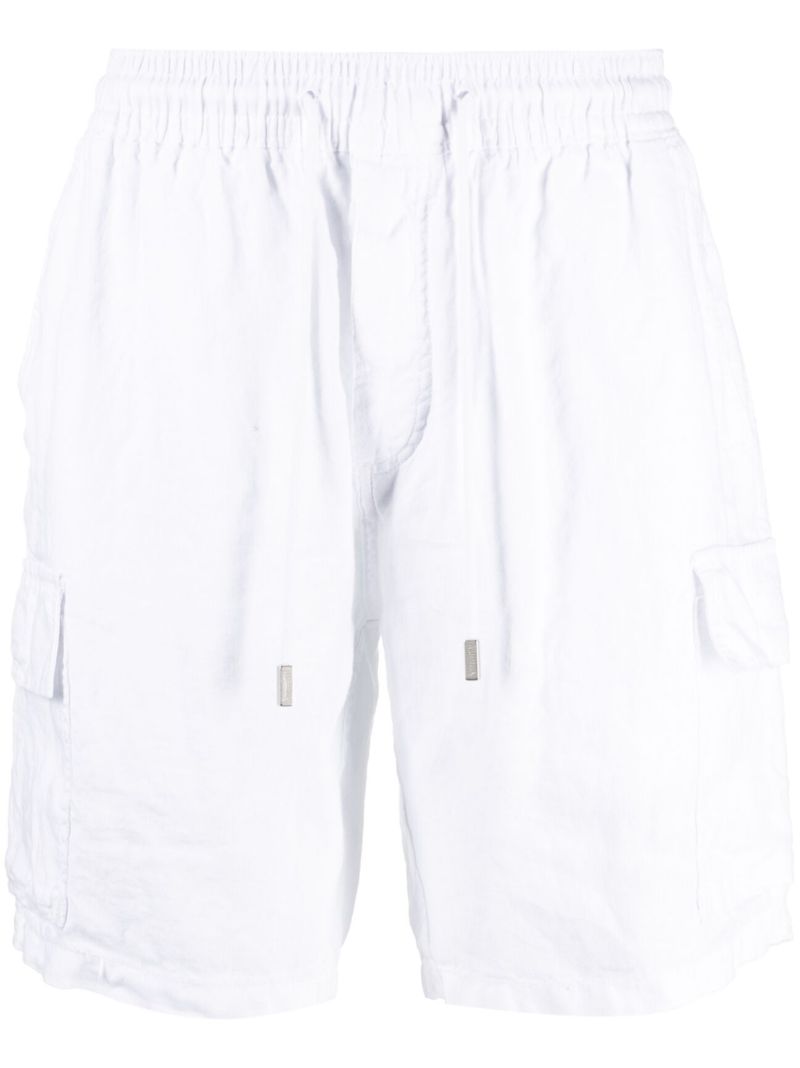 White Baie Linen Cargo Shorts