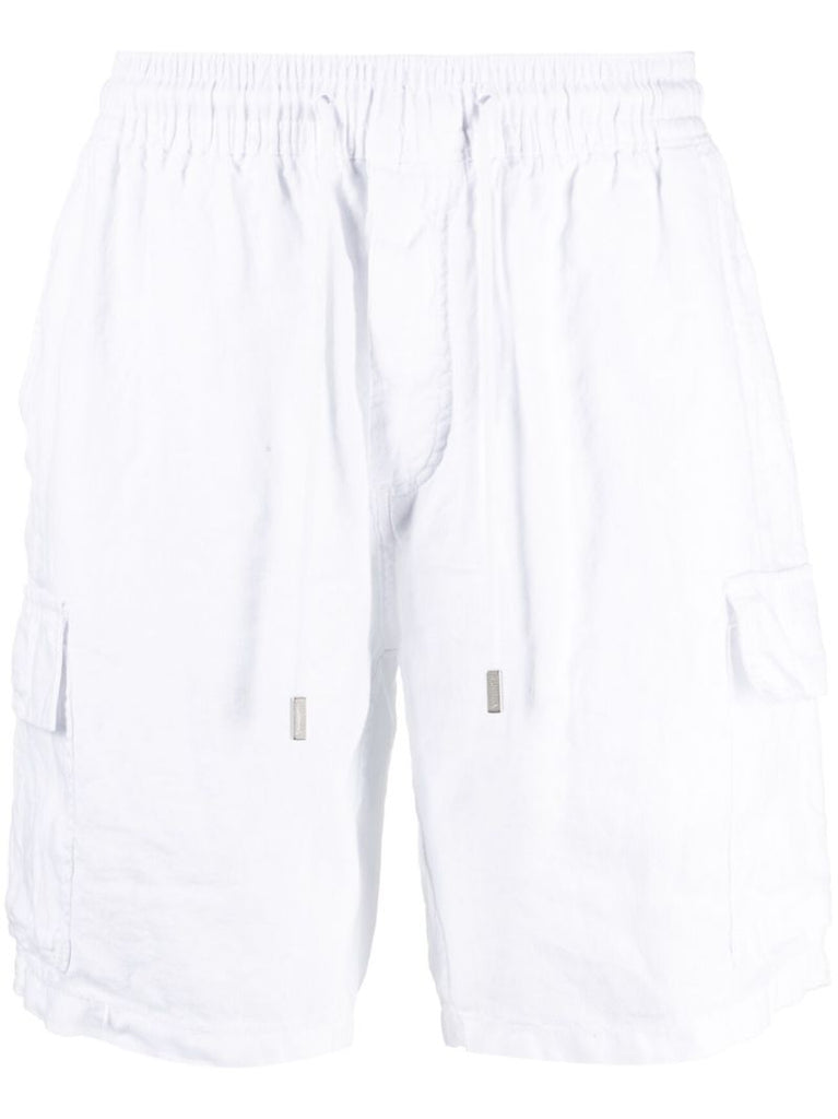 White Baie Linen Cargo Shorts