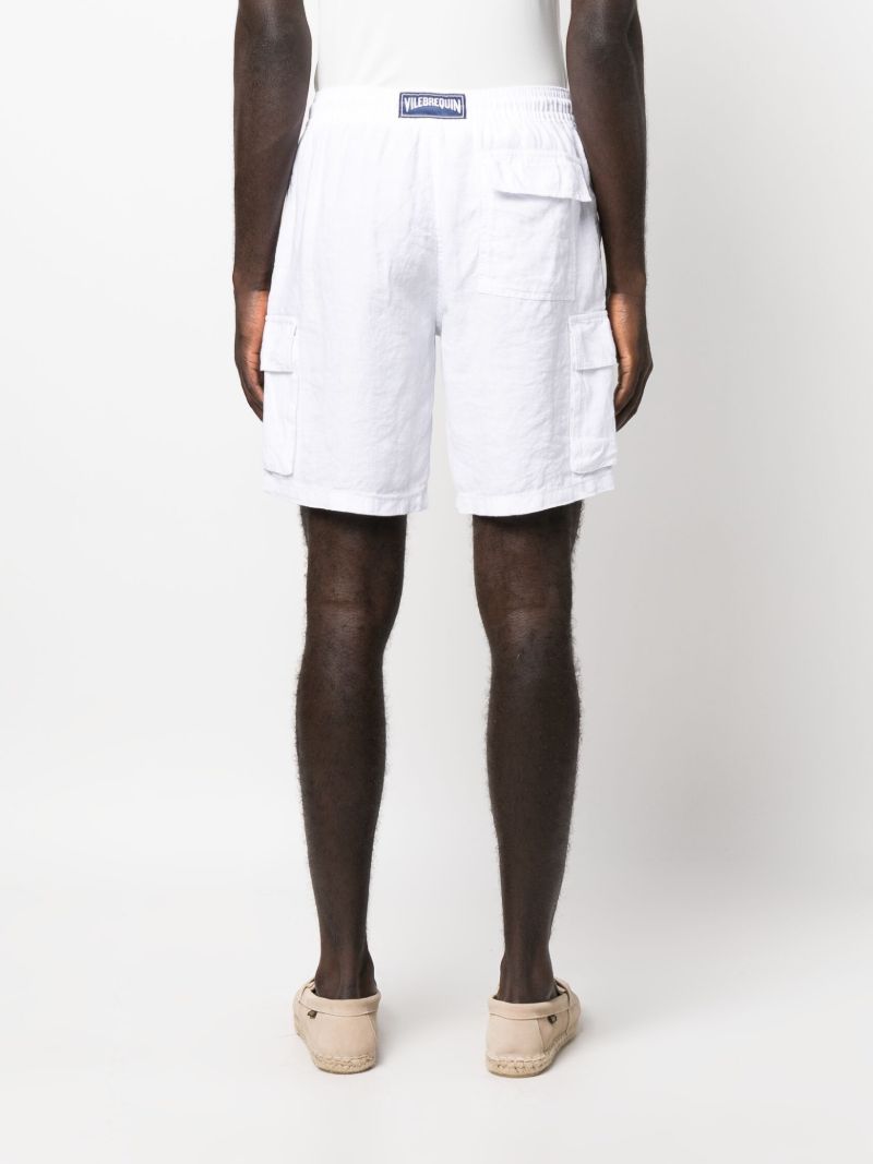 White Baie Linen Cargo Shorts