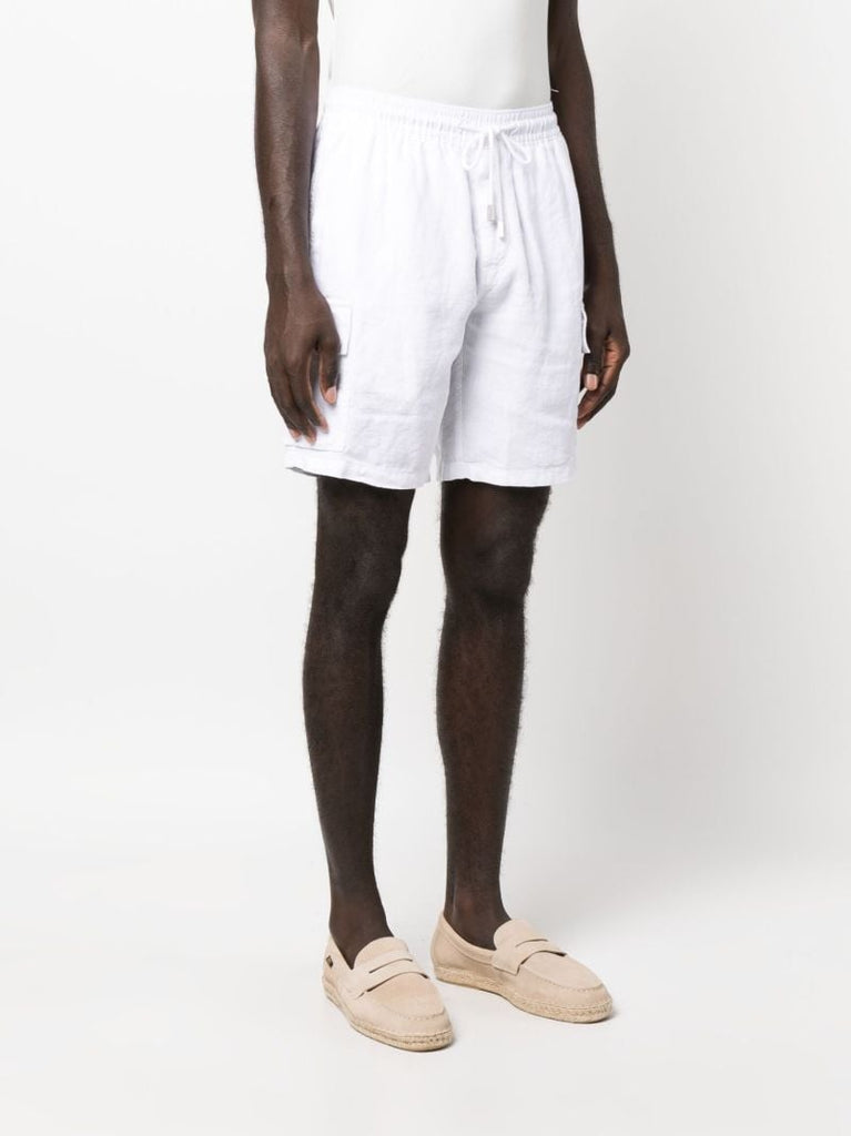 White Baie Linen Cargo Shorts