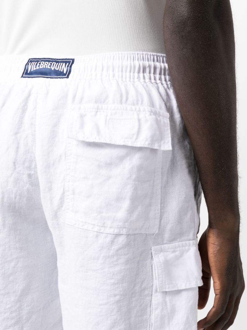 White Baie Linen Cargo Shorts